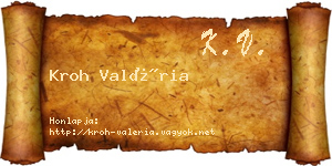 Kroh Valéria névjegykártya