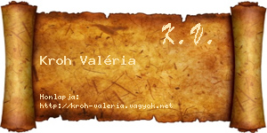 Kroh Valéria névjegykártya